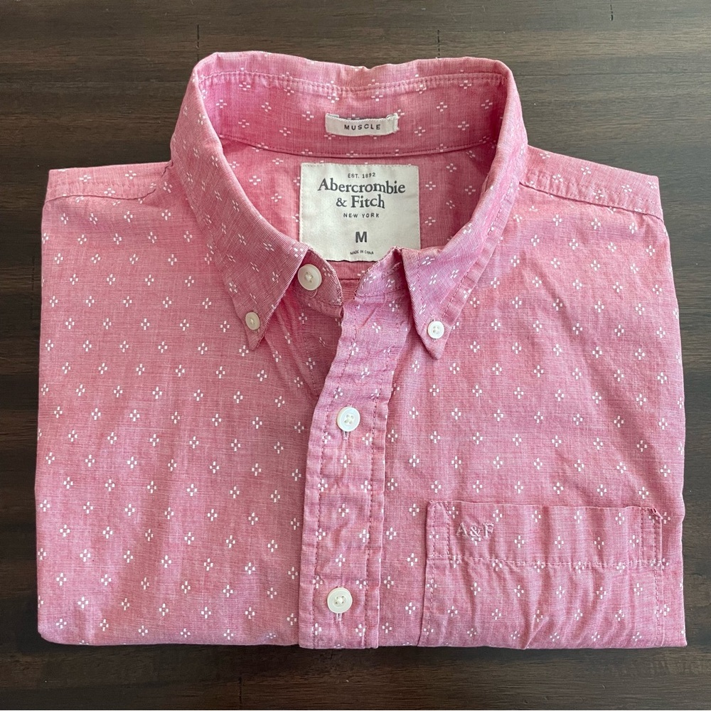 Abercrombie & Fitch Red Oxford Cloth Button Down Shirt